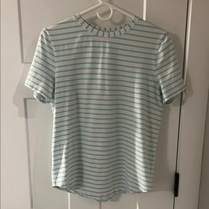 Lululemon Blue and White Striped Top